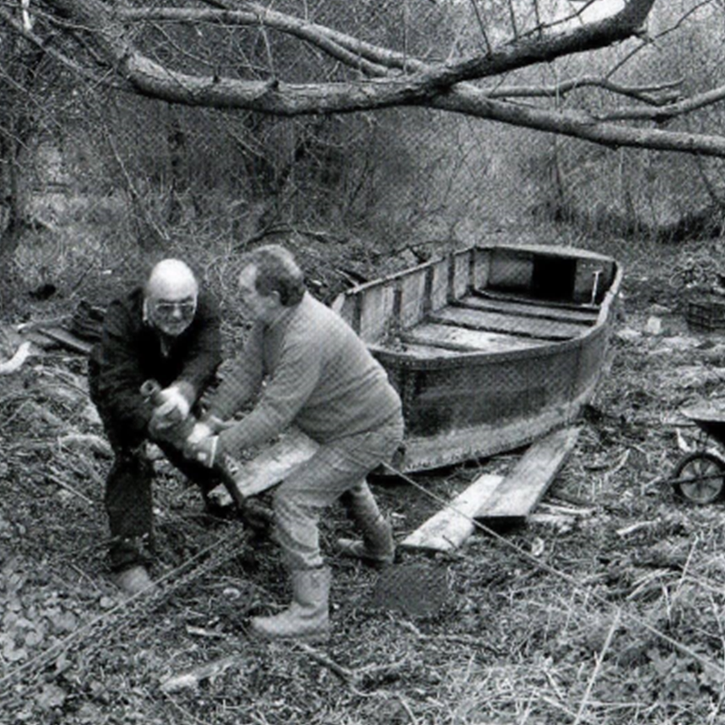 boat being pulled out of mud